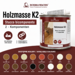 Szpachla do drewna Holzmasse K2 Borma Wachs – 750 ml, różne kolory