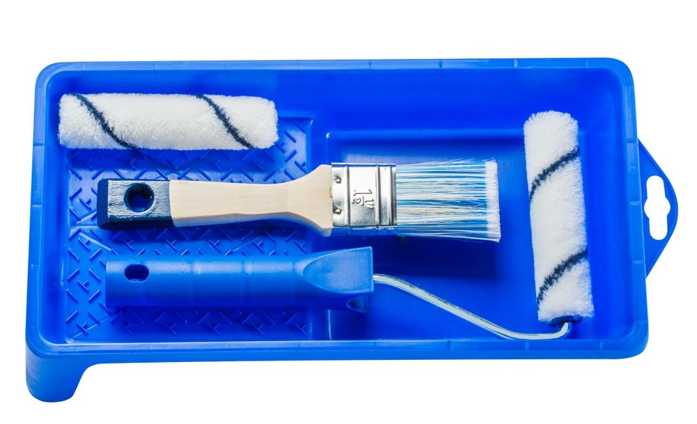 Zestaw do lakierowania mebli Hardy – wałki 10 cm, pędzel i kuweta - obrazek 2